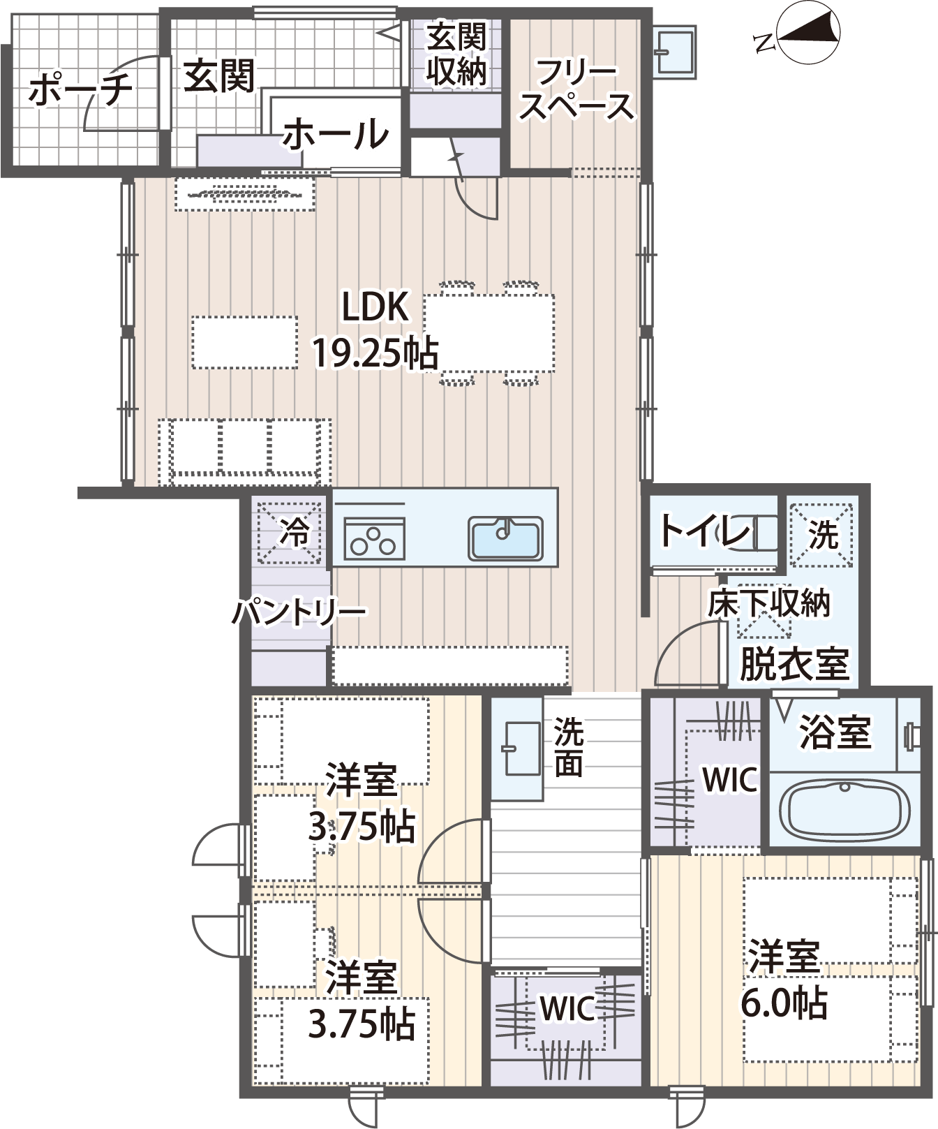 キャンパスタウン糸島 17-2-4号地間取り図
